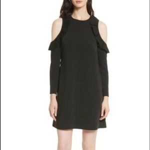 Ted Baker Black Cold Shoulder Ruffle Siiara Shift